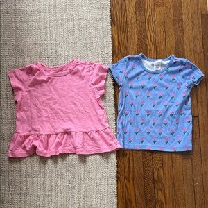 Bundle of 2 girls t shirts, size 5, Hanna Andersson, Primary